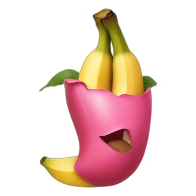 Petit caca rose qui mange une banane sticker