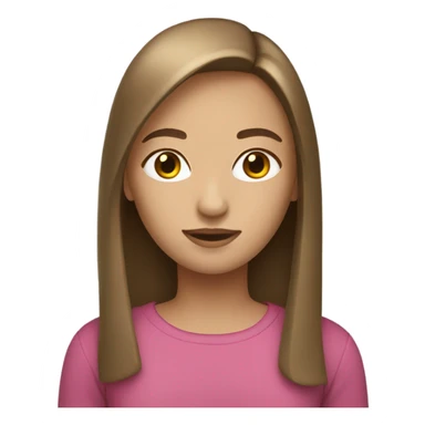 light brunette straight haired girl sticker