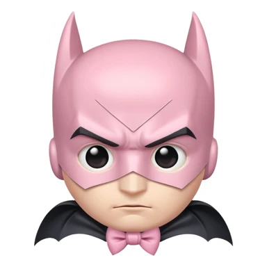 Light pink cute batman with a bow in his head sticker