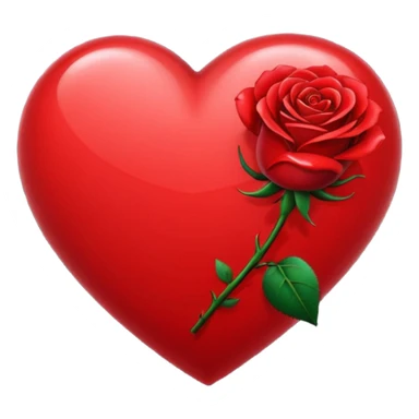 heart with a dark star and rose sticker