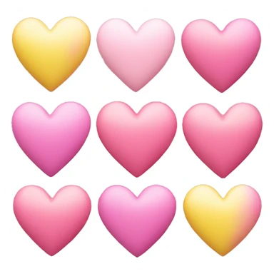 Pink and yellow love heart sticker