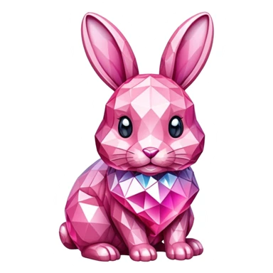 bunny made of crystals pink sticker