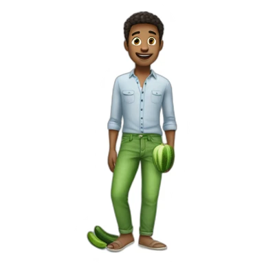 guy with cucumber in pants sticker