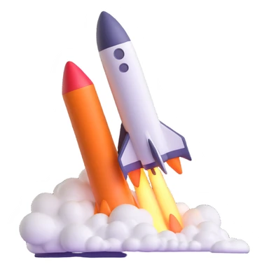 rocket ship blasting off sticker