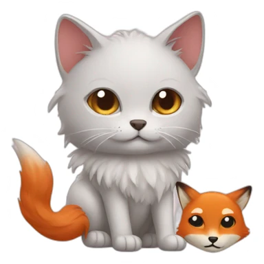 cat with fox sticker