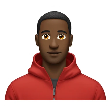 Black man in a red tech fleece sticker