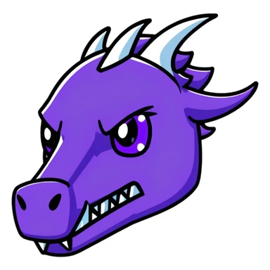 Minecraft black dragon head with purple eyes sticker