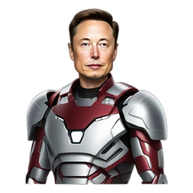 Elon Musk in a ironman type space outfit sticker
