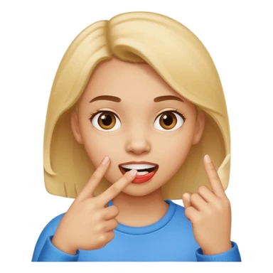 fille doigt entre les dents sticker