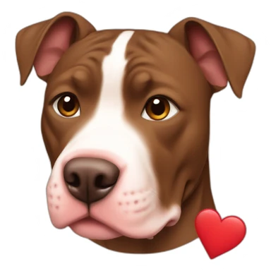 All brown Pitbull wth a heart sticker