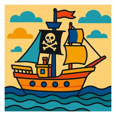 pirate ship sticker