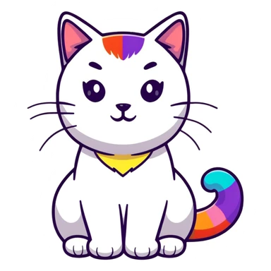 a cat with rainbow colors pride theme sticker