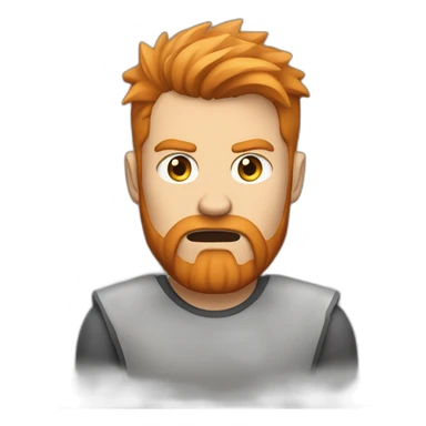 angry man with redblond hair undercut and beard sticker