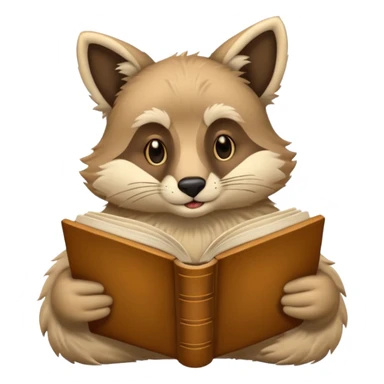 animal reading books sticker