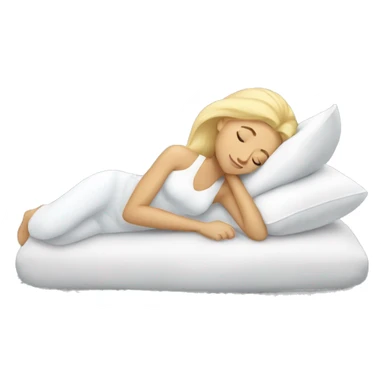 pretty blonde woman napping on pillow sticker