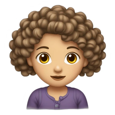 Fille au cheveux bouclés qui boude sticker