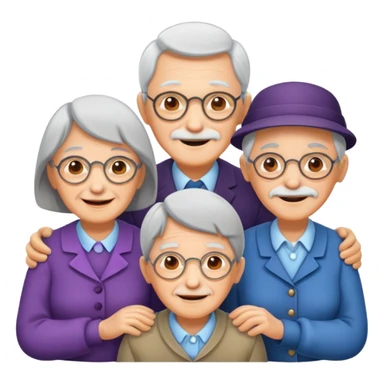 now a icon of three people isometric make all characters old demographic sticker