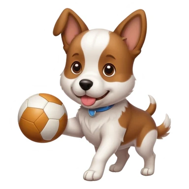 Dog with a ball sticker