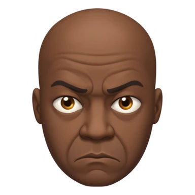 bald grumpy black man sticker