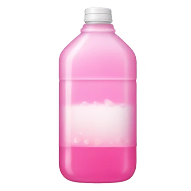 plastic bottle with crystaline pink liquid sticker