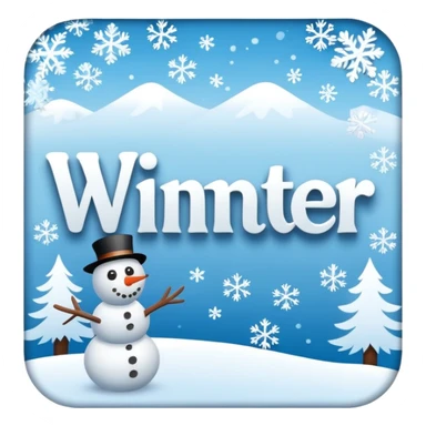 Winter text banner sticker