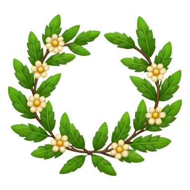 A flower laurel wreath with thicker leaves. sticker