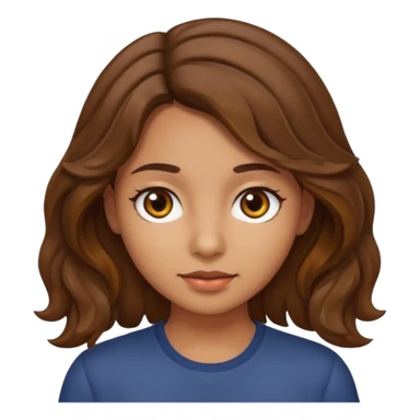 can you please make a girl with olive skin tone, brown hair, brown eyes and wavy hair sticker