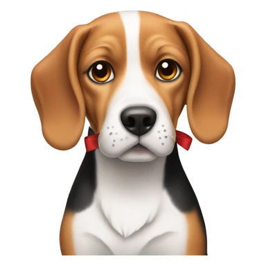 Beagle boy with red bow sticker