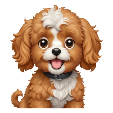 Cinematic Comical Apricot Cavoodle Portrait Emoji, Head tilted dramatically with an exaggeratedly shocked or offended expression, featuring a soft, curly apricot coat with charming white patches, wide, expressive brown eyes filled with exaggerated disbelief, Simplified yet hilariously expressive features, highly detailed, glowing with a slightly sassy glow, high shine, dramatic yet playful, stylized with an air of attitude, bright and endearing, soft glowing outline, capturing the essence of a sassy and over-the-top companion, so meme-worthy it feels like it could side-eye its way into internet fame instantly! sticker