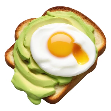 toast with mashed avocado and a poached egg sticker