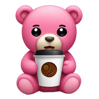 Pink Teddy with a coffe in his Hand  sticker