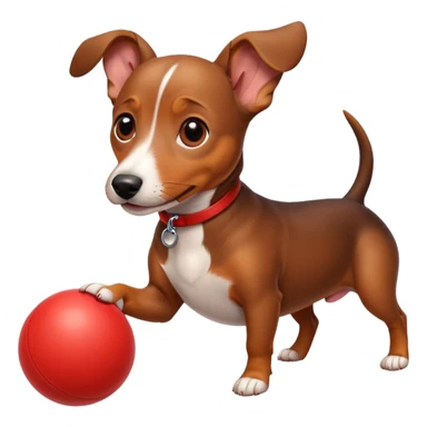 Weiner dog with a ball sticker