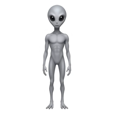 fullbody gray alien looking back sticker