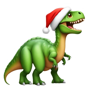 Dinosaur with Santa hat sticker