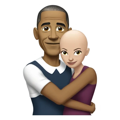 Obama and Michelle with bald head sticker