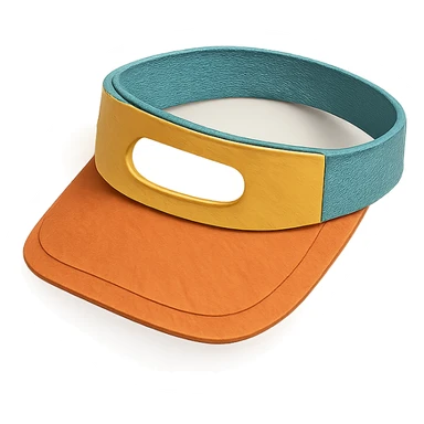 sun visor with cut-out details and layered paper effect in paper-craft style sticker