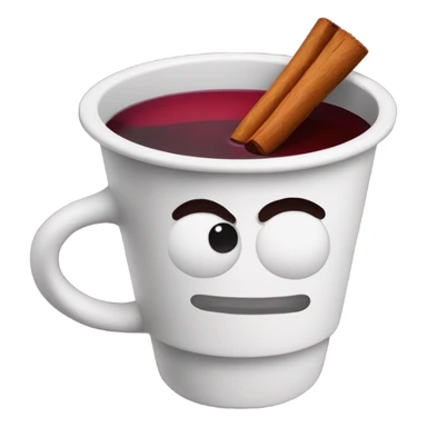 Mulled wine in a craft cup sticker