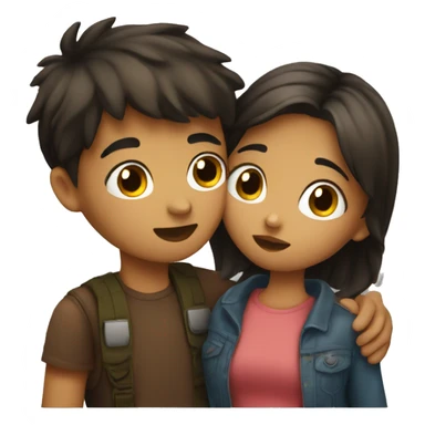 Boy kissing girl sticker