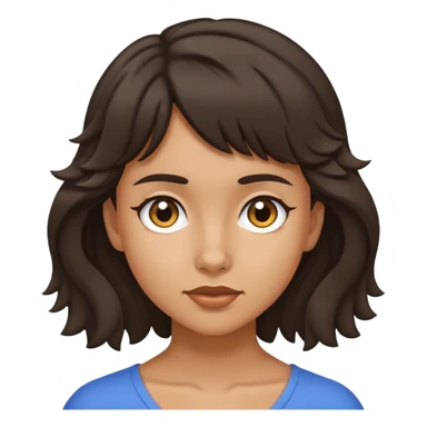 matt girl with super short mullet wavy dark hair sticker