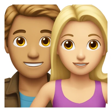 brown hair man next to brown hair woman, two blonde kids under them sticker