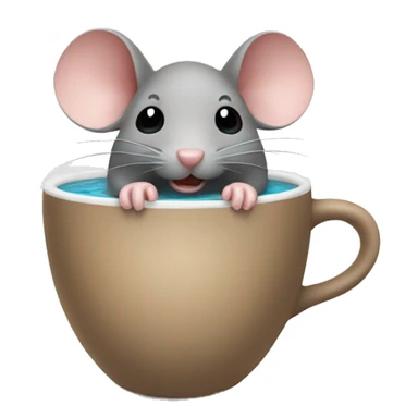 mouse swimming in coffee cup sticker