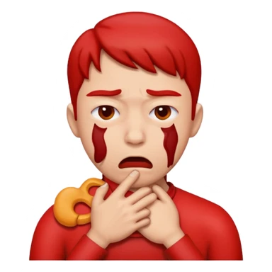 Chocking neck and irritated  sticker