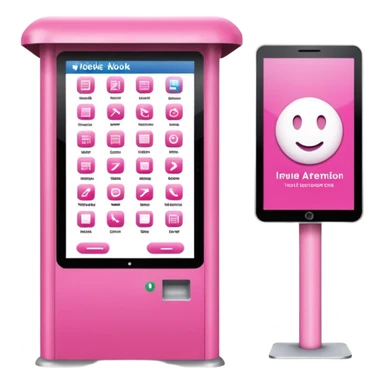Digital Kiosk + pink interface + public info, Street Advertisements. sticker