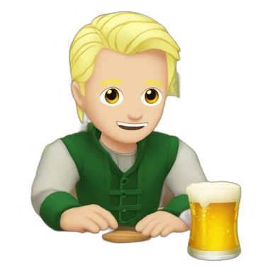 Draco Malfoy qui bois une bière sticker