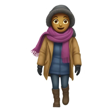 Freezing outside girl walking to car  sticker