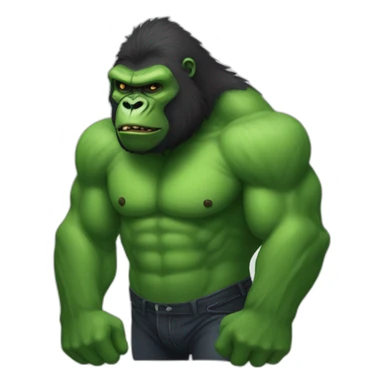 Gorilla becoming green hulk sticker