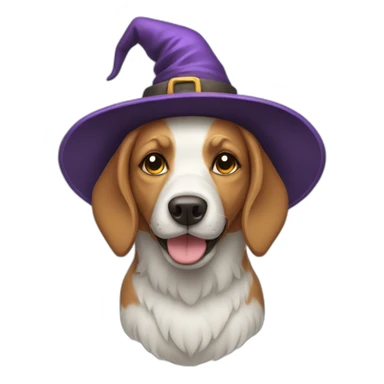 dog with witch hat sticker