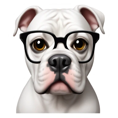 99% Black American Bully with nerd glasses sticker