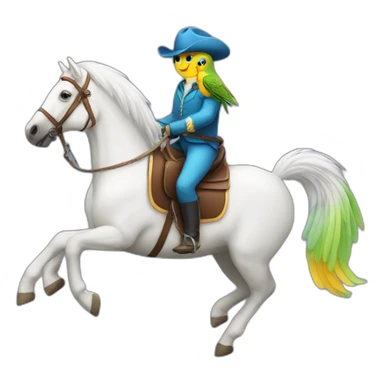 parakeet riding a horse sticker