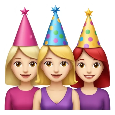 parti şapkalı kadınlar sticker